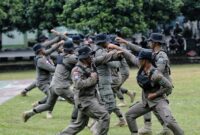 Diklatsar Kepamongprajaan yang digelar Satpol PP Kota Bandung di Pusat Pendidikan Teritorial (Pusdikter) Kodiklat TNI AD Kabupaten Bandung Barat.