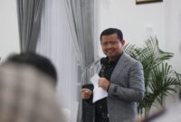 Bupati Sumedang Dony Ahmad Munir saat memberikan sambutan dalam kegiatan Musyawarah Perencanaan Pembangunan (Musrenbang) dalam rangka penyempurnaan Rencana Kerja Pemerintah Daerah (RKPD) Kabupaten Sumedang Tahun 2024 di Gedung Negara, Rabu (15/3).