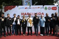 Sekda Jabar Herman saat menghadiri acara Broadcasting Expo yang merupakan rangkaian Hari Penyiaran Daerah (Harsiarda) Tingkat Provinsi Jabar di Gedung Sate, Kota Bandung, Sabtu (8/6/2024).