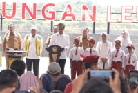 Presiden RI Joko Widodo meresmikan secara simbolis sejumlah infrastruktur di Jawa Barat bersamaan dengan peresmian jembatan Sungai Citanduy, Kota Banjar, Kamis (29/8/2024).